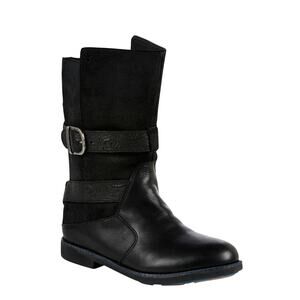 Emu Ainslie Australian black leather biker buckle strap City boots women's 8.5